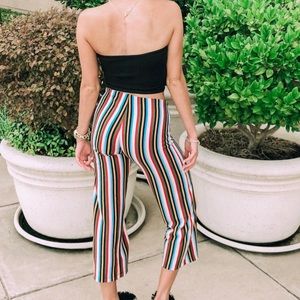 UO Ant Knit Cropped Pant Multicolor Rainbow